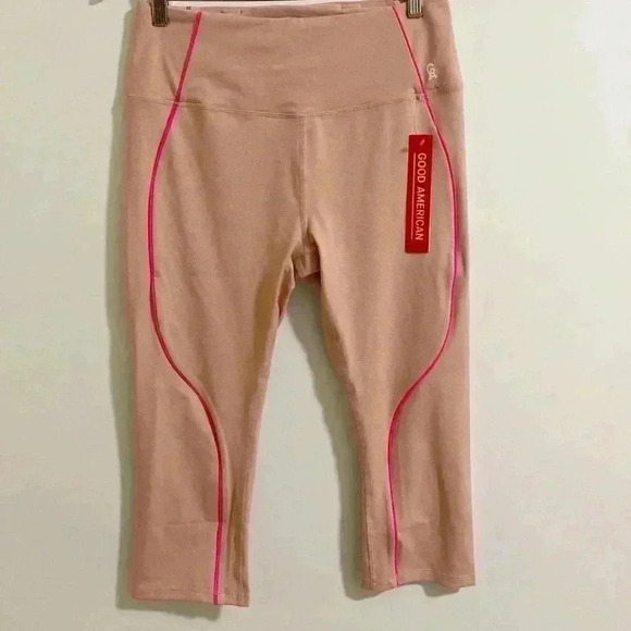 Good American The Electric Feel Crop Legging Heathered Pink Women Size 3… - Picture 3 of 8
